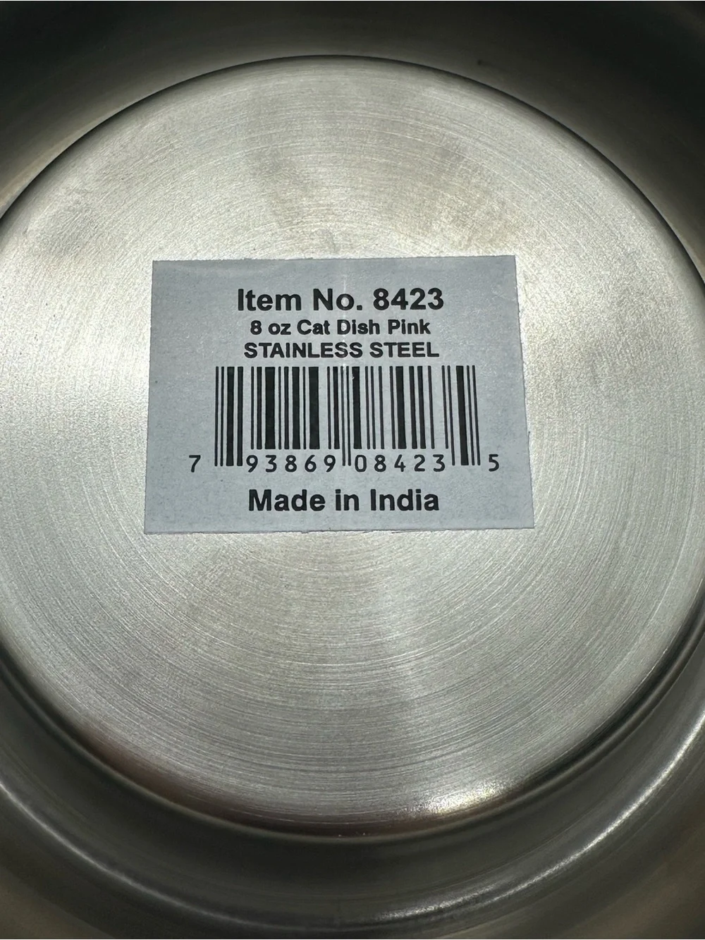Stainless Steel Cat Bowl with Pink Exterior and Non-Slip Base